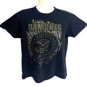 Ramones Punk Band Music Mens Black Graphic T-Shirt Large 50/50 Cotton Stretch